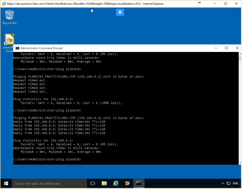 Figure 4.16 Screenshot of the PLABWIN10 desktop
